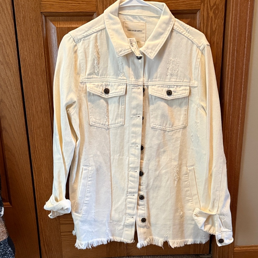 Thread & Supply Cream Denim Jacket
